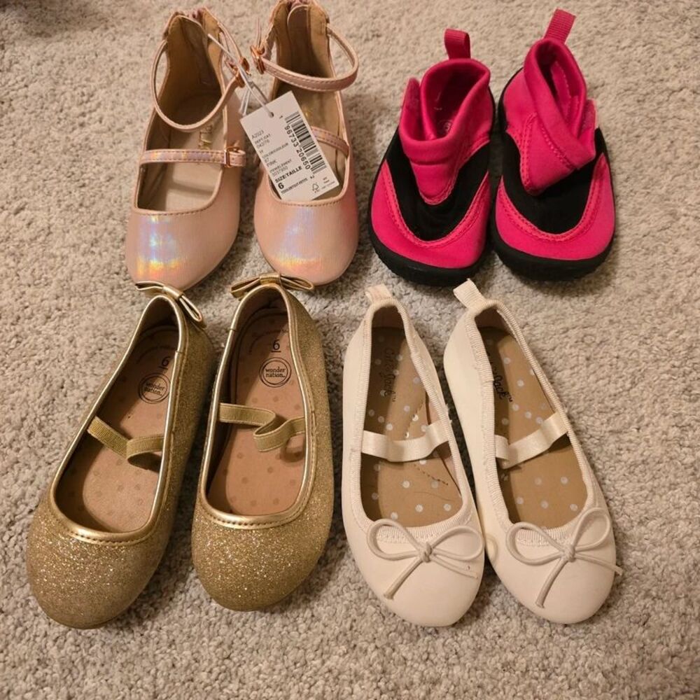 Toddler girl shoes size 6. Bundle of 4 shoes